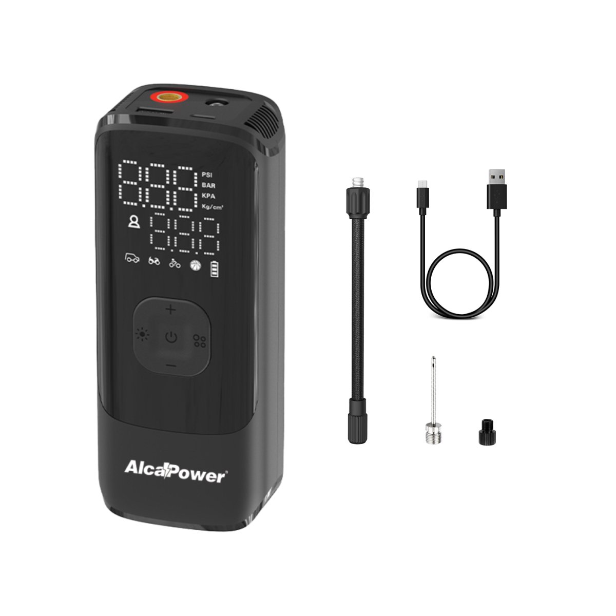 Alca Power PA-1 Compressore d’Aria Portatile 150 PSI con Power Bank e Torcia