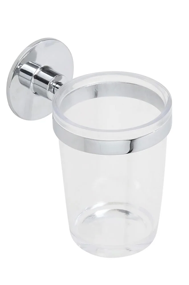 Portaspazzolino acciaio/abs fissaggio con adesivi o viti