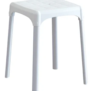 Sgabello da bagno, struttura mista alluminio anodizzato