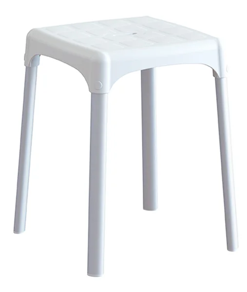 Sgabello da bagno, struttura mista alluminio anodizzato