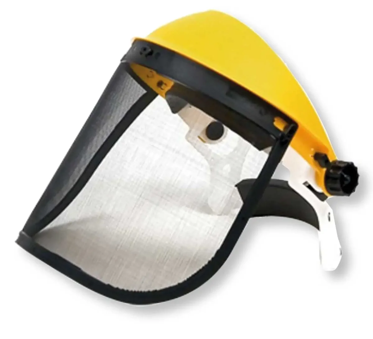 Visiera protettiva con schermo in rete e fermatesta regolabile