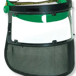 Visiera protettiva combinata con schermo in rete e policarbonato