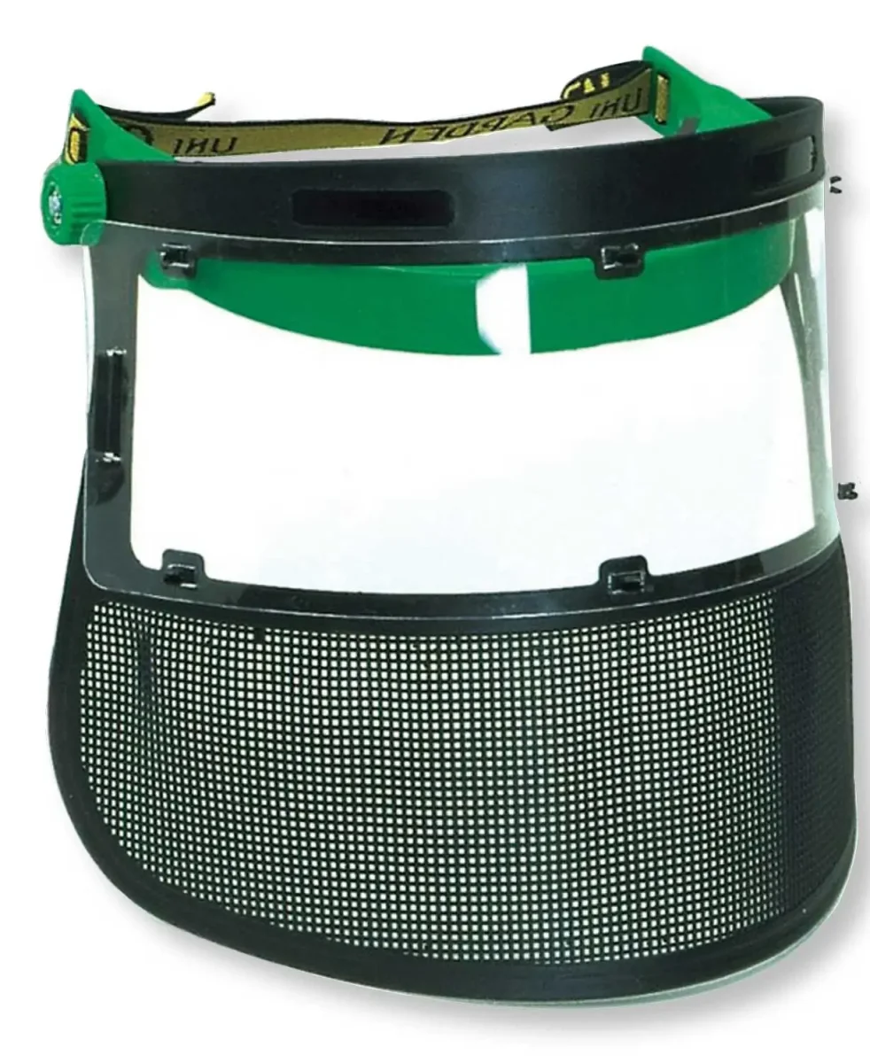 Visiera protettiva combinata con schermo in rete e policarbonato