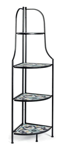 Angoliera con ripiani pieghevole positano 4posti ferro/ceramica