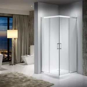 Box doccia in vetro sabbiato-frost ad angolo Cm. 68 x 88