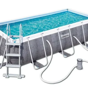 Piscina rettangolare rattan steel cm.488x244x122 capacità: 11.352 lt.