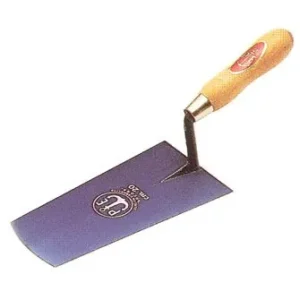 Cazzuola marsigliese punta quadra in acciaio e legno verniciato