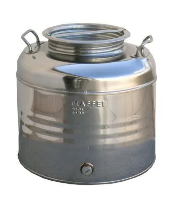 Damigiana Maffei in acciaio inox con predisposizione per rubinetto