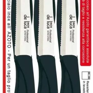 Coltelli da tavola set da 6 pezzi punta tonda linea professional nero