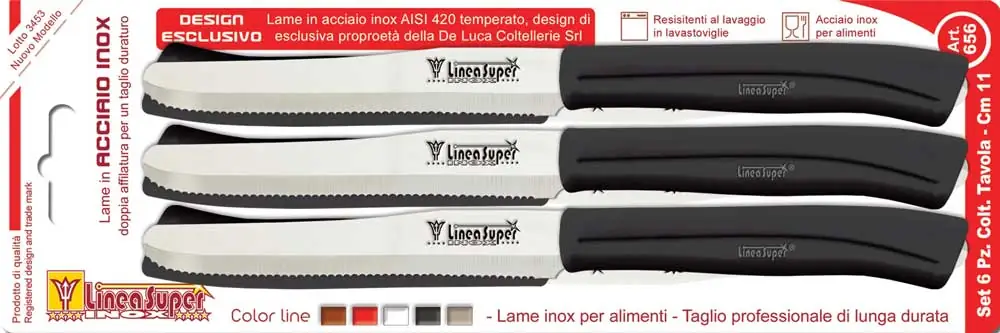 Set 6 Coltelli da Tavola Dentati