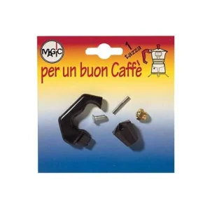 Set manico, pomolo e valvola per caffettiera. In blister