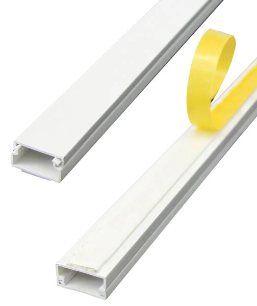 Canalina autoadesiva, aste da 2 mt, sezione mm.15 x 10, colore bianco