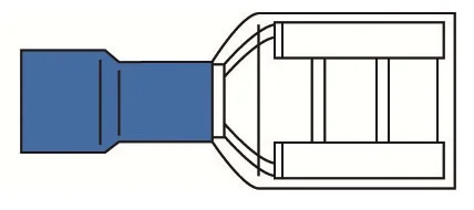 Terminale femmina corpo blu d.6,35 x 0,8 mm in blister 10 pezzi