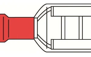 Terminale femmina corpo rosso d. 6,35 x 0,8 mm, blister 10 pezzi