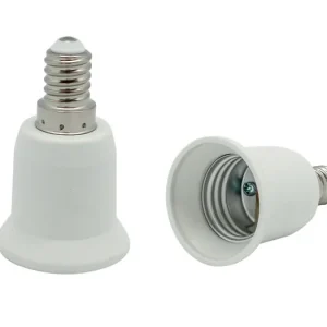 Adattatore con attacco e14 e  uscita e27 colore bianco