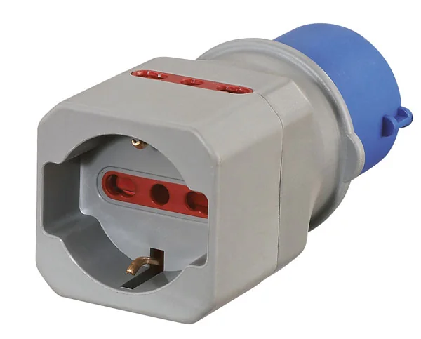 Adattatore industriale spina cee presa universale + 2 bivalenti