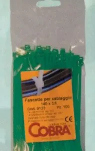 Fascette nylon verde in PA66 stabilizzato