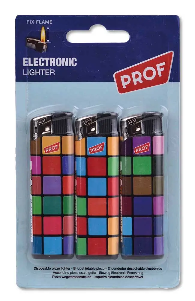 Accendino Prof Mix Colors (BL.3Pz)