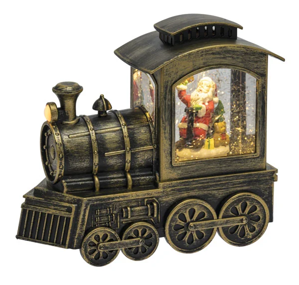 Locomotiva brunita glitter led 18cm