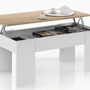 Tavolinetto apribile cm.100x50x45h canadian bianco lucido