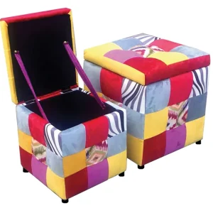 Biscubo set 2 pz.velluto patchwork