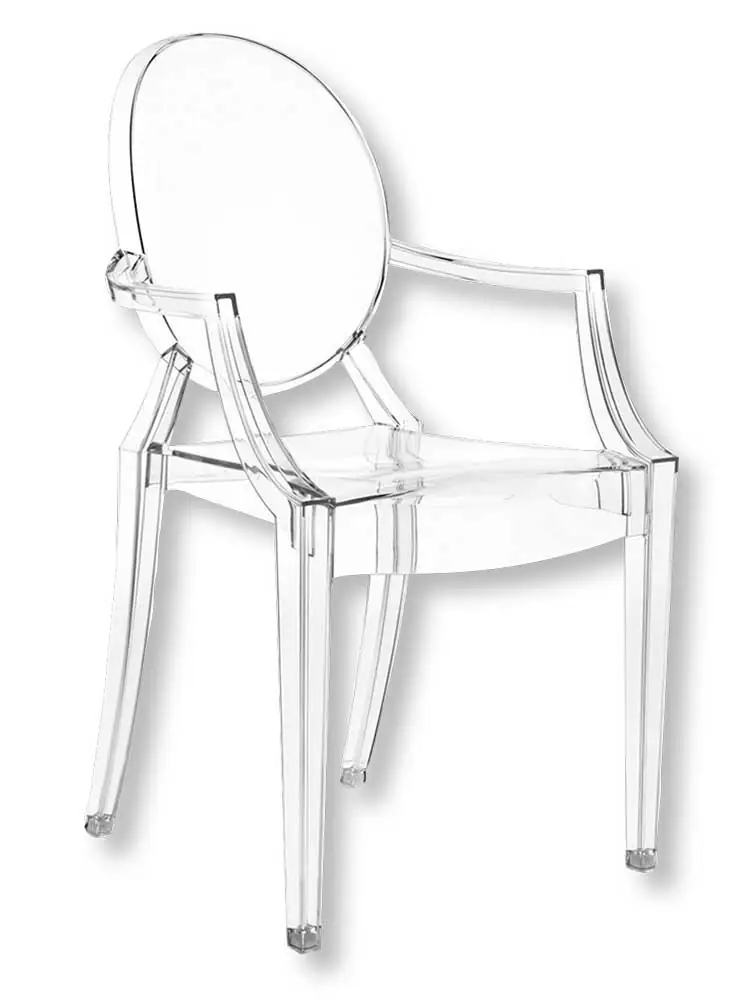 Sedia Host con braccioli policarbonato trasparente cm.54x57x90h
