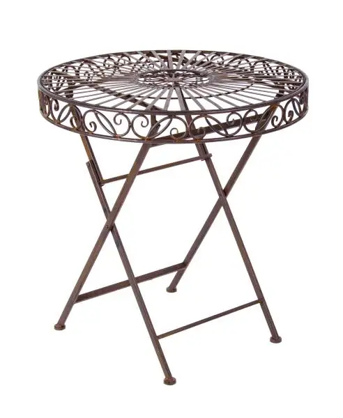 Tavolo melanie dimensioni 70x75h marrone in ferro battuto