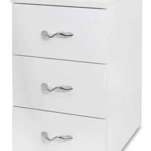 Sgabello 3 cassetti bianco cm.29lx24px49h