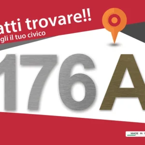 Numero civico colore oro n. 2