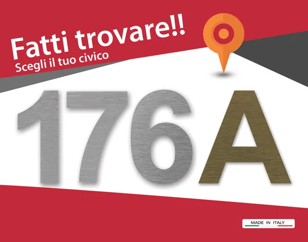 Numero civico colore oro n. 8