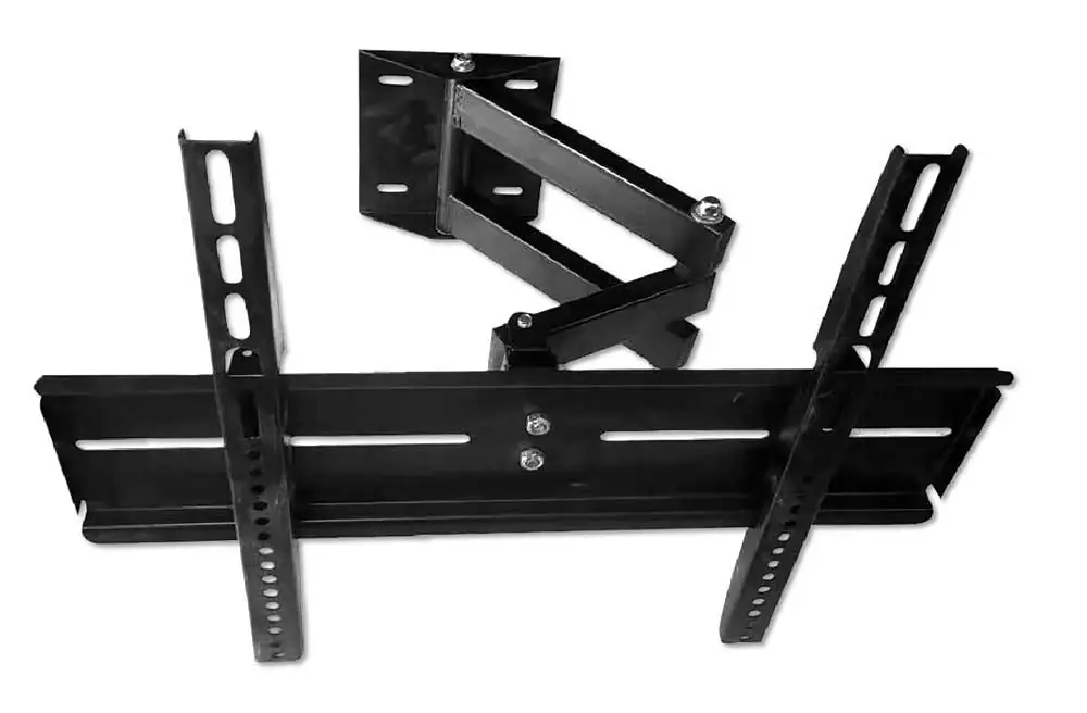 Supporto tv doppio braccio inclinabile max 65p. in acciaio colore nero