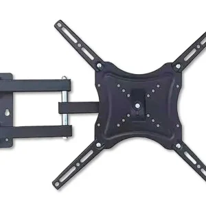 Supporto tv doppio braccio inclinabile 400x400 max 65p. acciaio nero