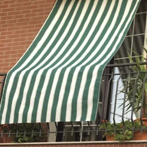 Tenda da sole occhiellata in tessuto bicolore