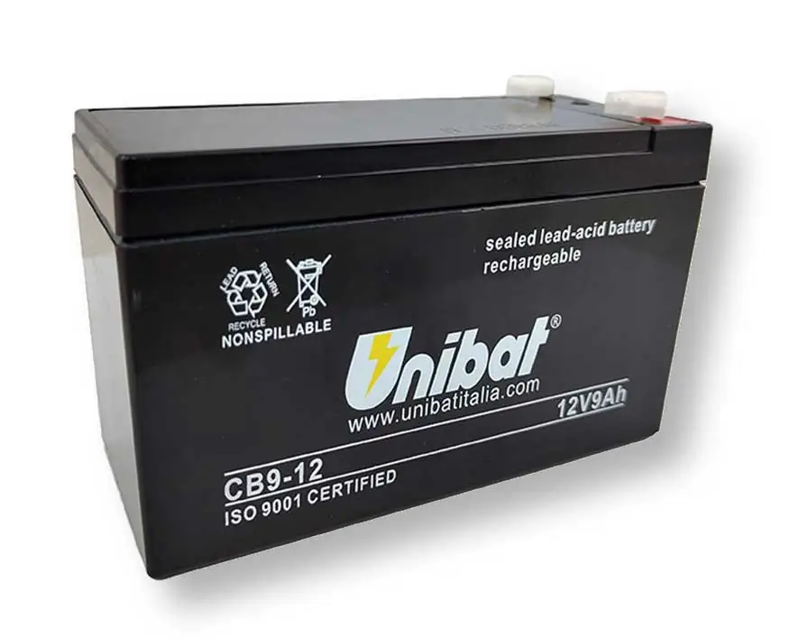 Batteria Servizi SLA Unibat 12V 9Ah Dx/Sx