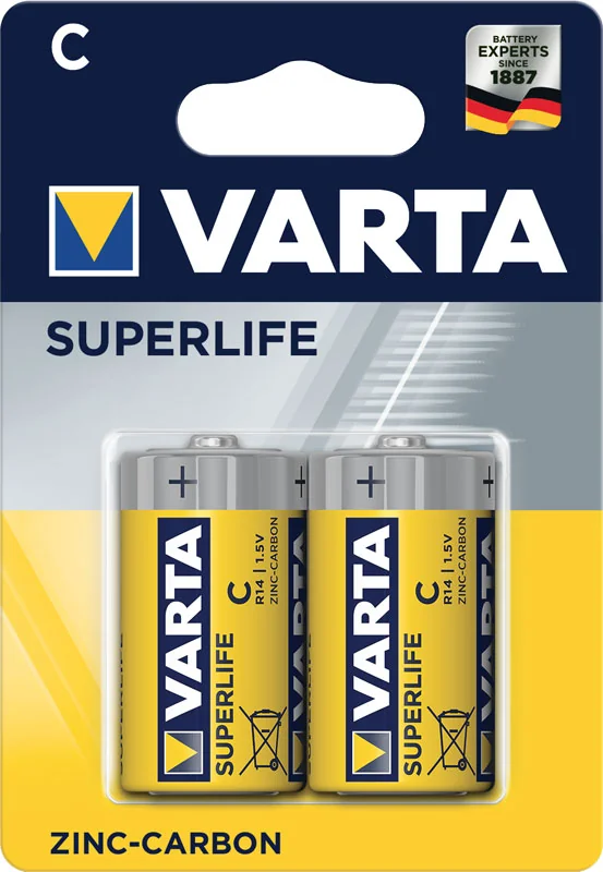 Varta Batteria Zinc-Carbon Superlife Mini Torcia C