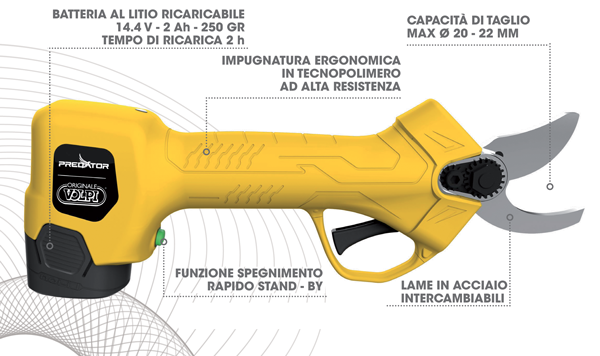Forbici pota elett.2b lit.14,4/2ah