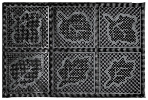 Zerbino morbidone foglia 40×60 nero