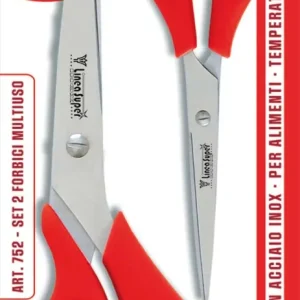 Forbici multiuso set da 2 pezzi inox manico plastica