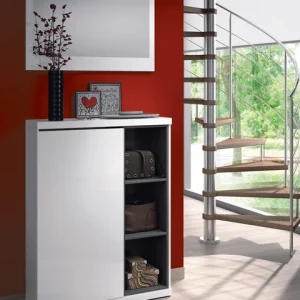 Mobile ingresso con specchio bianco cm.79x25x108h